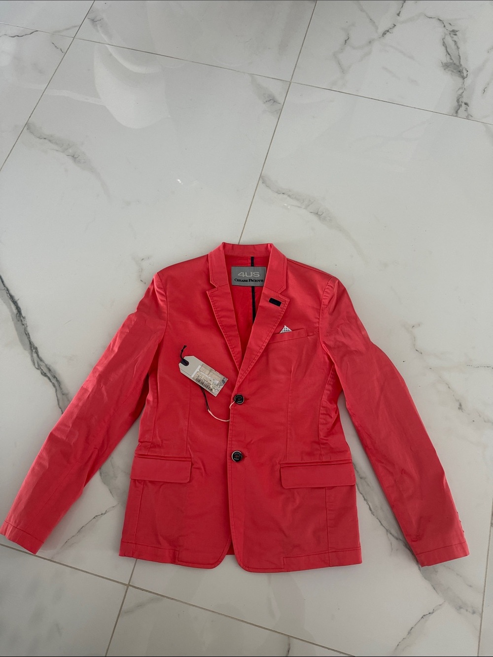 Cesare Paciotti Coral-Red Men's Casual Blazer